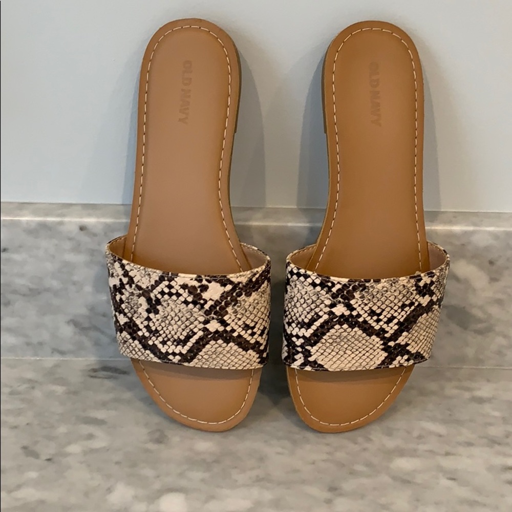 Old Navy Snake Skin Slides